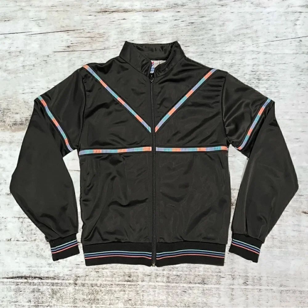 Winning Ways Vintage Black and multi Colored Jacket Women’s Size Small